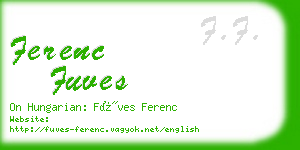 ferenc fuves business card